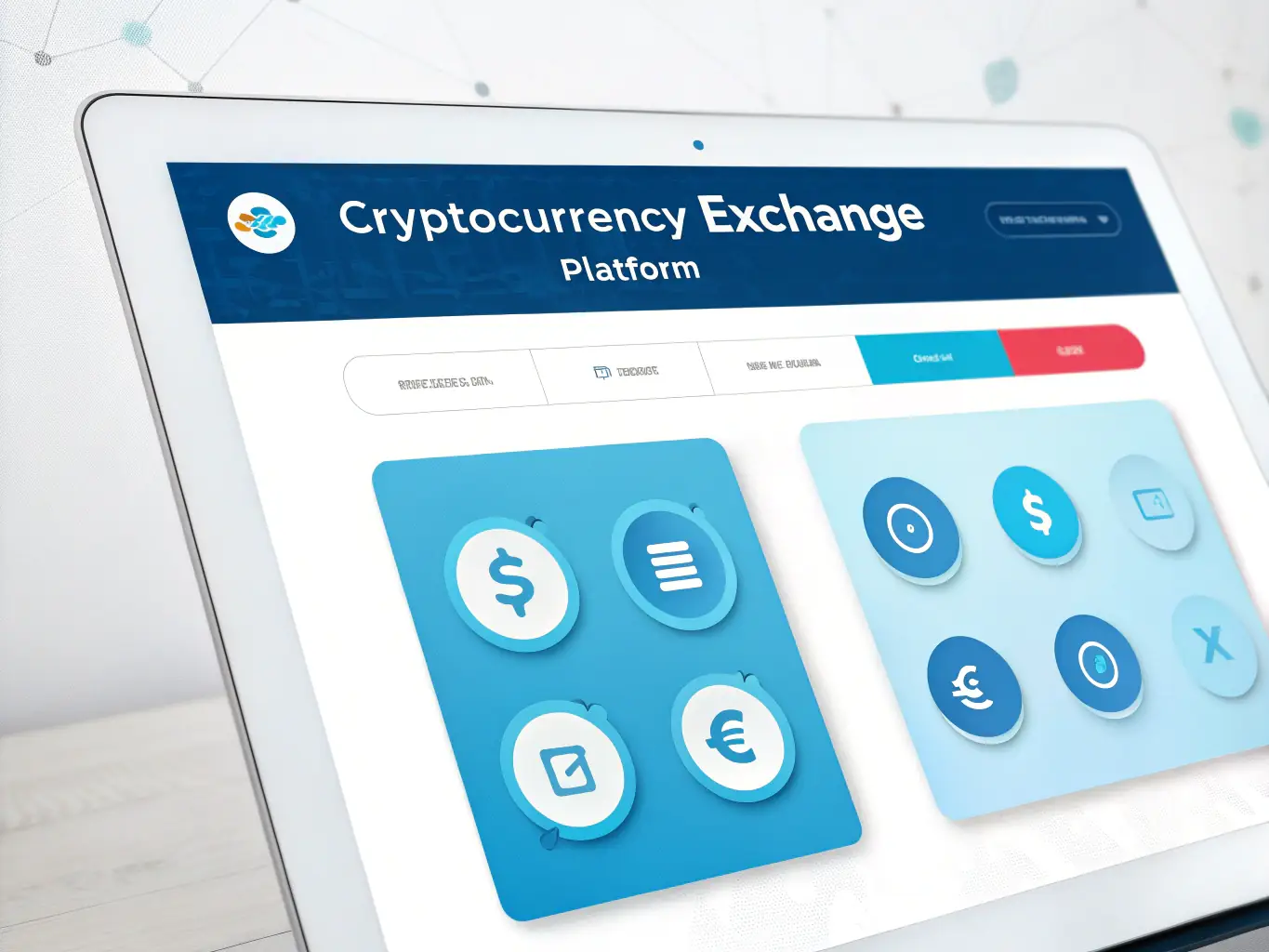 A digital rendering of a secure cryptocurrency exchange platform interface, highlighting advanced security features and seamless trading capabilities, to visually represent the technological innovation of Kryptosx.io.